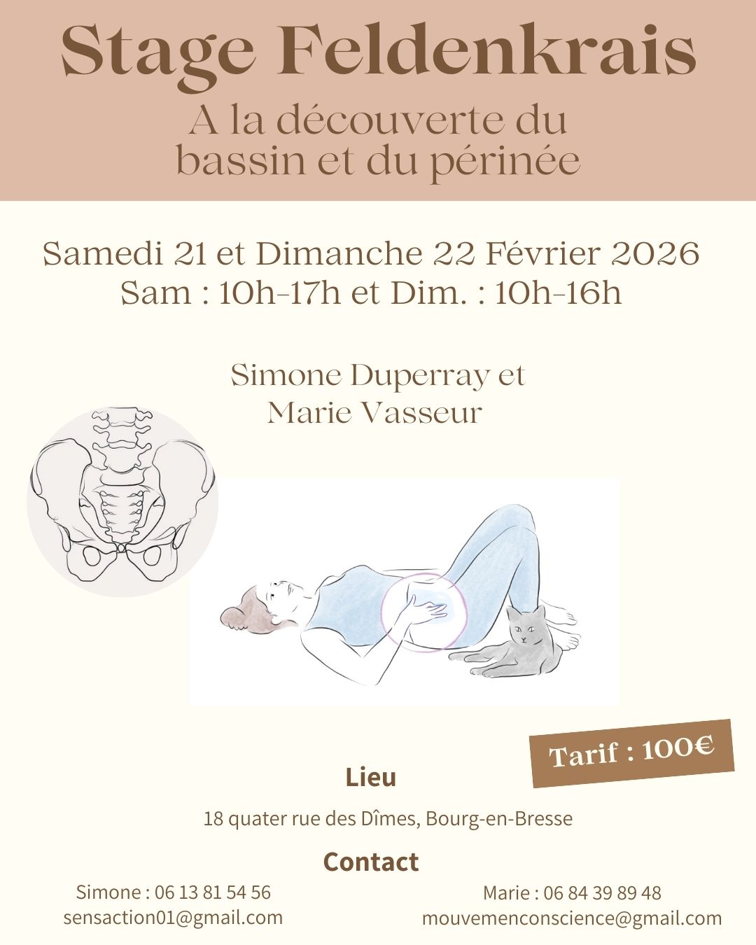 Feldenkrais - Stage :  A la découverte du bassin et du périnée