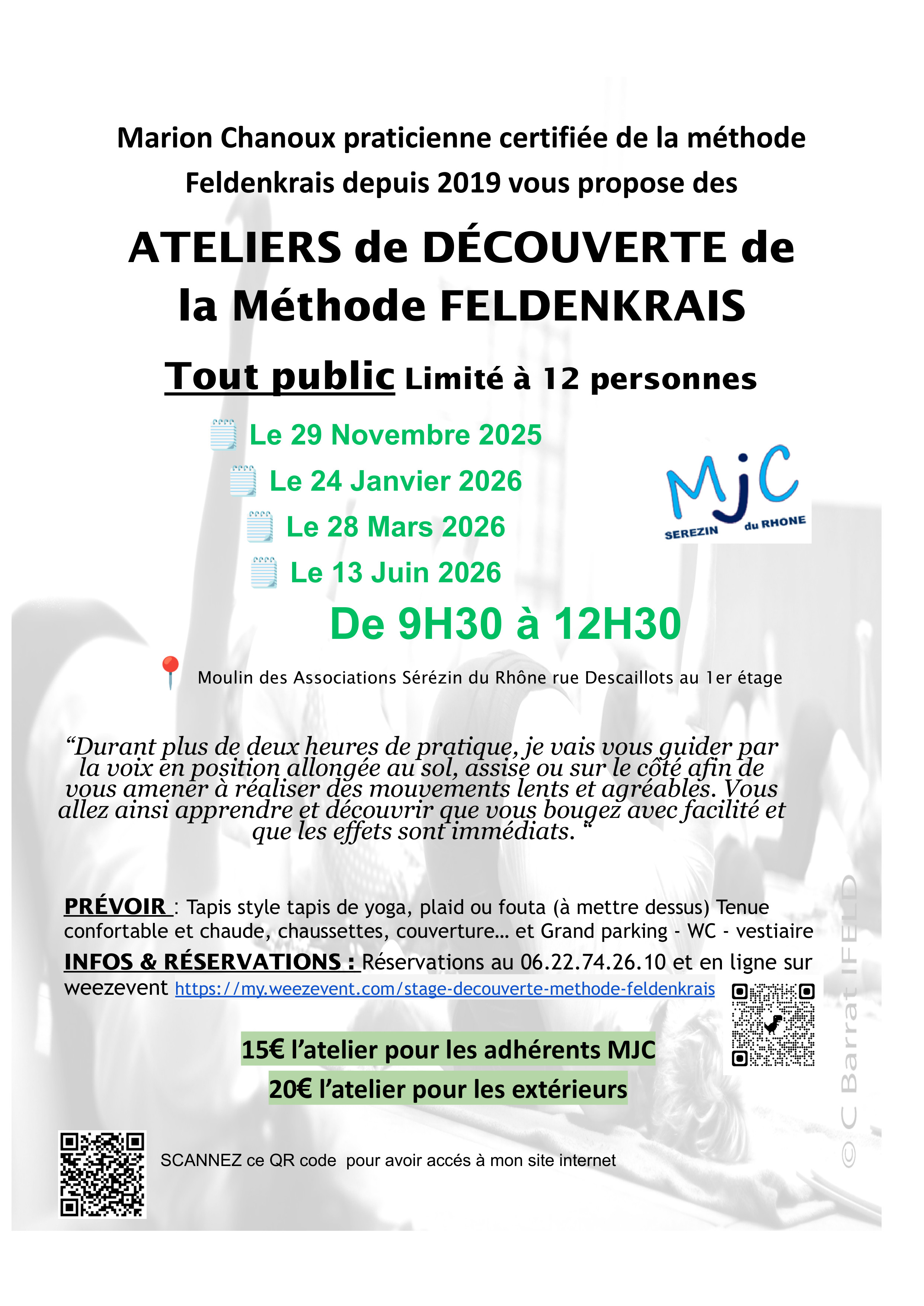 Feldenkrais - stage découverte feldenkrais mjc de sérézin du rhône
