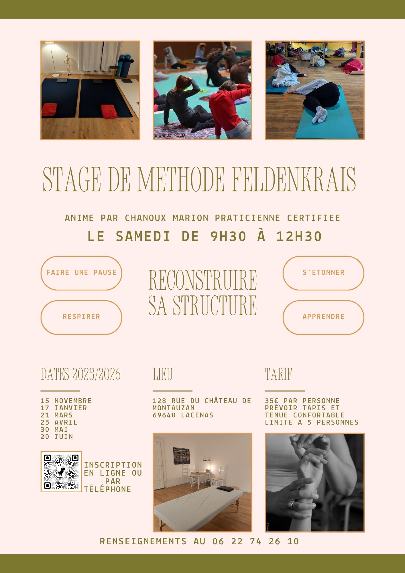 Image pour le cours collectif Stage découverte Méthode Feldenkrais à 10 minutes de villefranche LACENAS