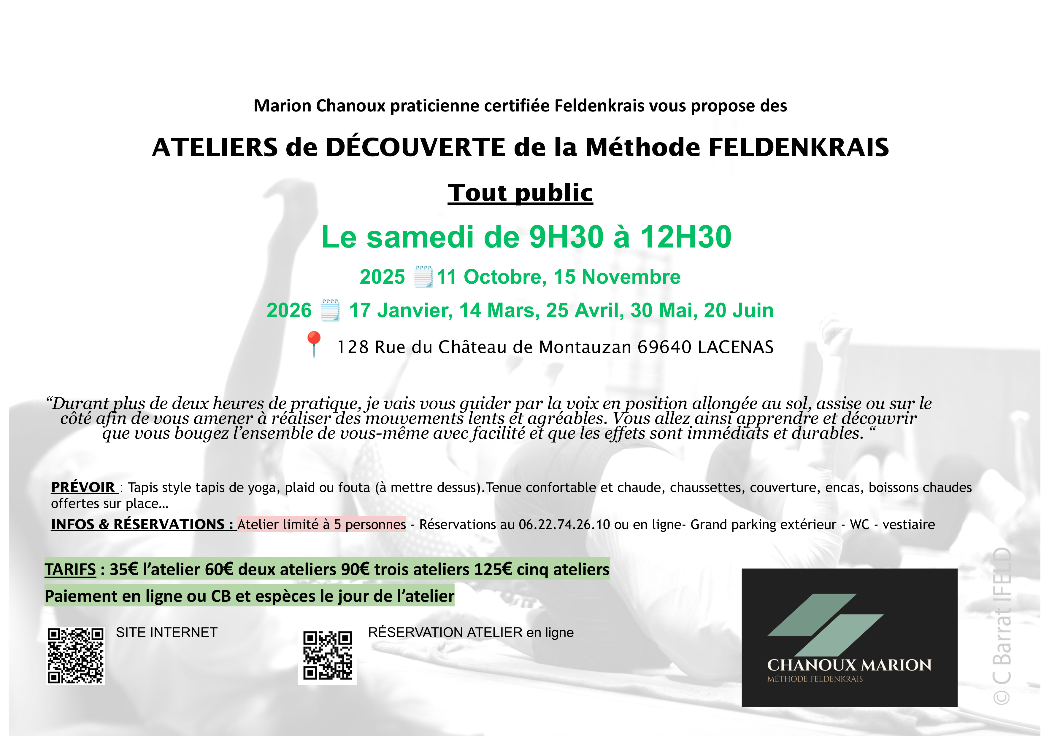 Feldenkrais - Stage découverte Méthode Feldenkrais à 10 minutes de villefranche LACENAS